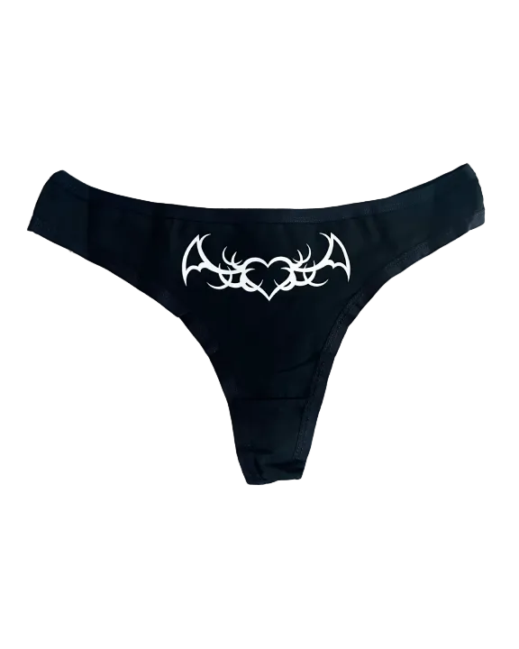 Black Spiky Heart Boy Short Panties
